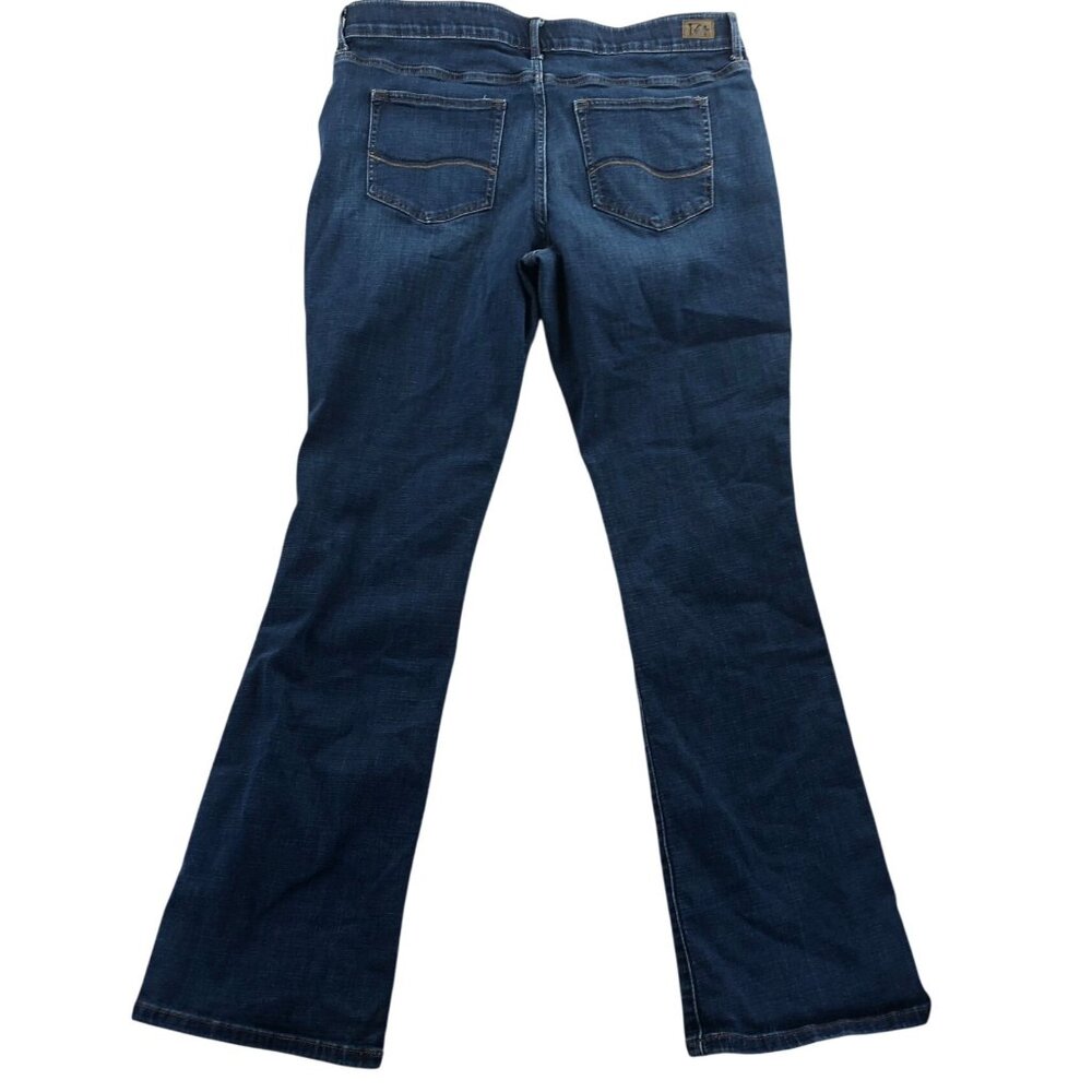 Lee Women Flex Motion Bootcut Jeans Size 18 Long Blue Denim Regular Fit Mid Rise - Picture 2 of 14